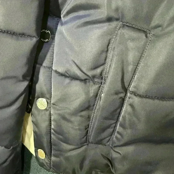 Guess Womens Navy Blue Puffer Hooded Jacket - Picture 6 of 16